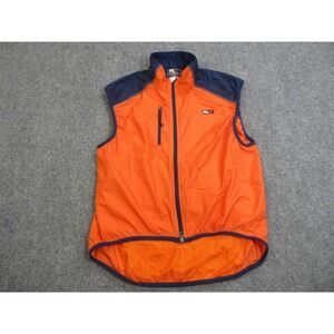 RLX Polo Sport Vest Mens Large Orange Navy Cycling Running Reflective‎ Zip Wind